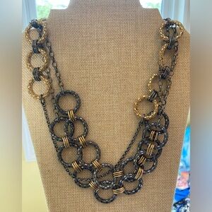 Two Tone Chain Link Layered‎ Necklace
